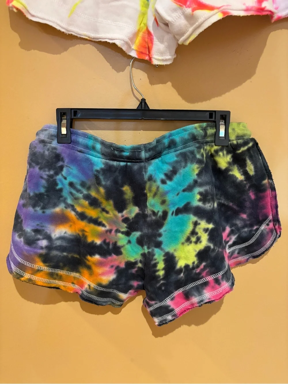 Tie-Dye Lounge Shorts - White & Multicolor - Picture 5 of 11